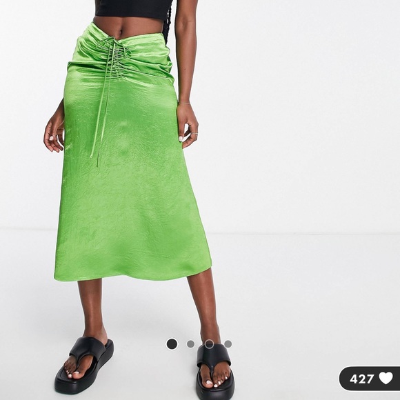 NWT & Other Stories Midi Skirt in Green Size US6 - Picture 5 of 7